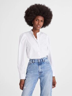 Madewell Puff-Sleeve Button-Up Shirt S